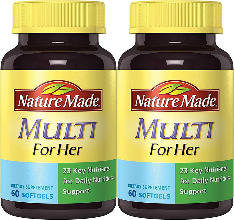 Nature Made Multi for Her, 23 Essential Vitamins & Minerals 60 Softgels (Pack of 2) - BeesActive Australia