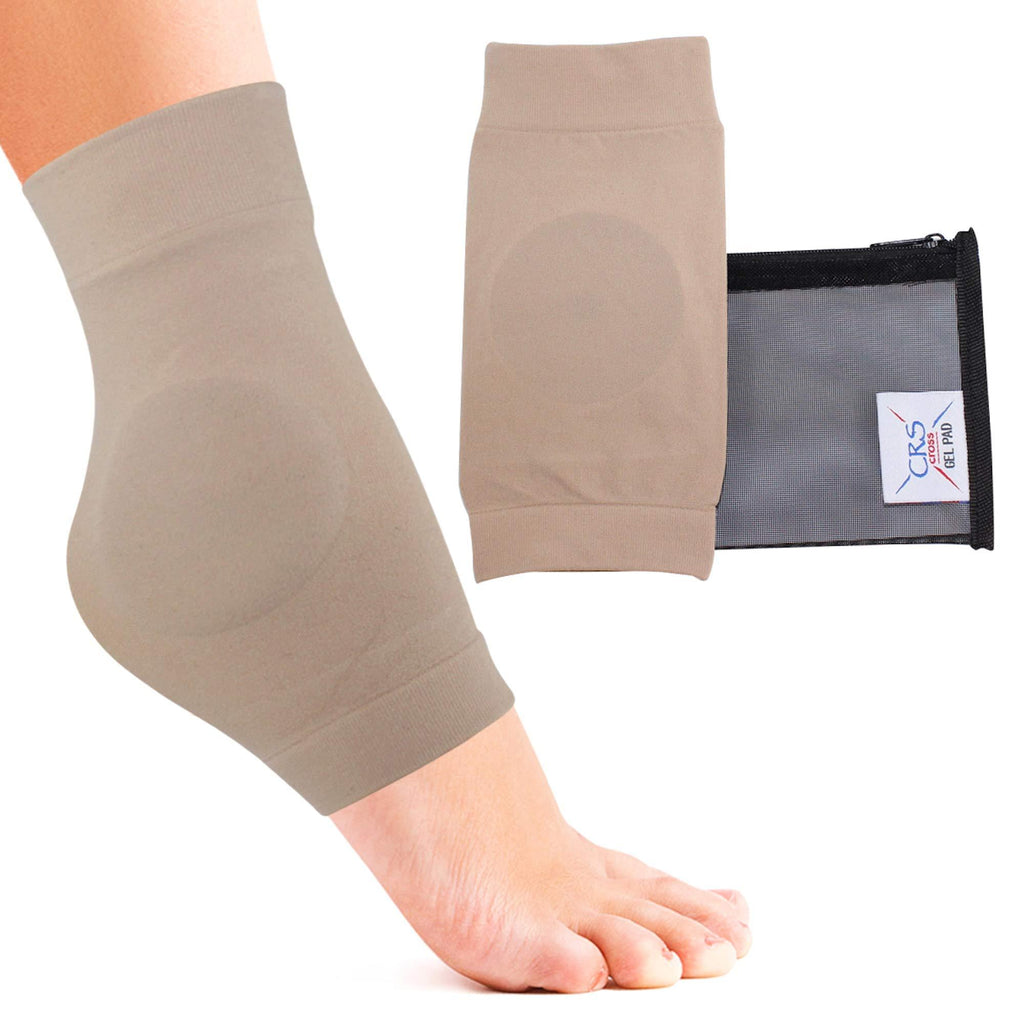 CRS Cross Ankle Malleolar Gel Sleeves - Padded Skate Sock with Ankle Bone Pads for Figure Skating, Hockey, Inline, Roller, Ski, Hiking or Riding Boots. Ankle Protector & Cushion One Size Fits Most - BeesActive Australia