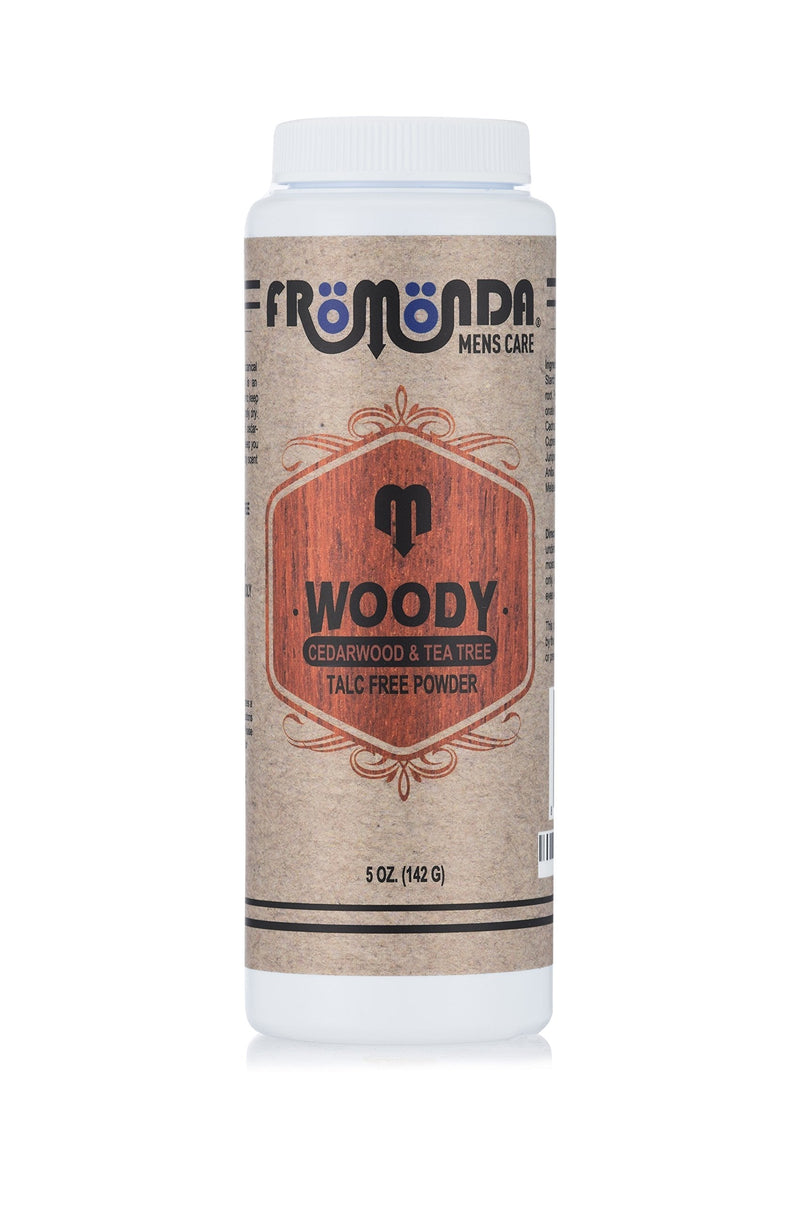 Fromonda (Woody) Body Powder Cedarwood & Tea Tree (5 oz, 1-Pack) Unisex, Talc-Free, Anti-Chaffing, Sweat Defense with Essential Oils 5 Ounce (Pack of 1) - BeesActive Australia