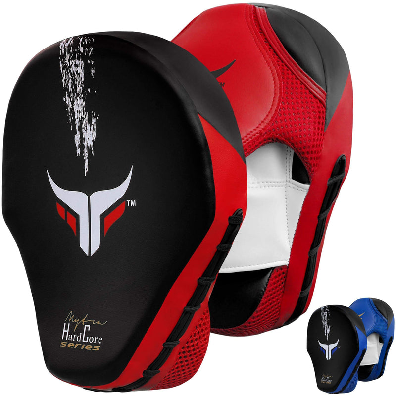 [AUSTRALIA] - Mytra Fusion Curved Focus Pads Hook & Jab Mitts Strike Pad Boxing Pads Muay Thai MMA Kickboxing Punching Training Pads Focus pad Dummy Pads Thai pad Kick pad Training Punching Sparring Pads Red Black 