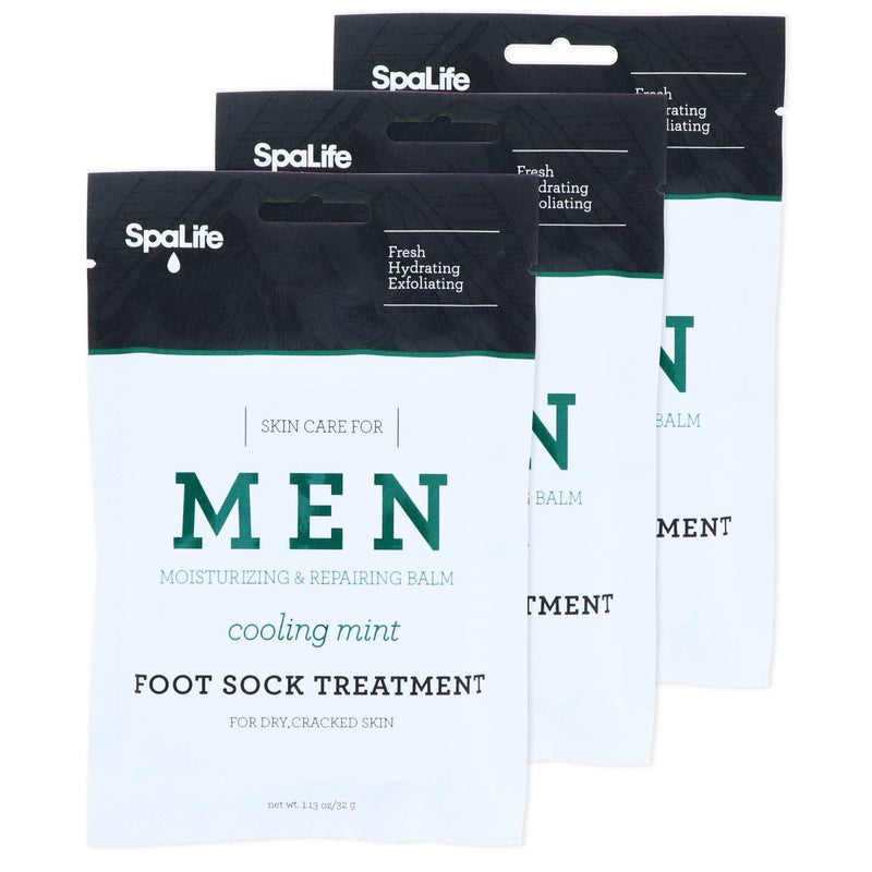 Spa Life Mens Cooling Mint Moisturizing Repairing Balm For The Working Feet (Foot Sock 3 Pairs) Foot Sock Cooling Mint - BeesActive Australia