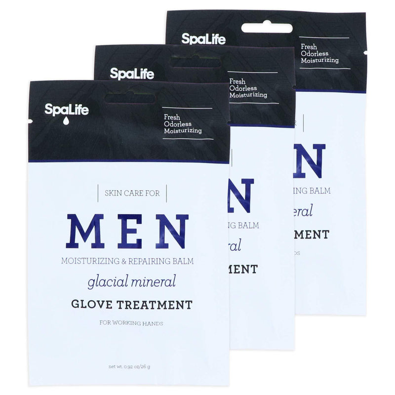 Spa Life Men's Glacial Mineral Moisturizing And Repairing Balm For The Working Hand (Hand Gloves 3 Pairs) Hand Gloves Glacial Mineral - BeesActive Australia