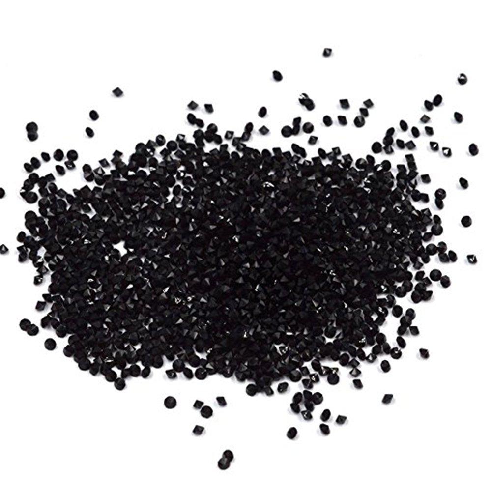 Minejin Nail Art Mini Rhinestones Micro Crystals Sharp Bead Phone Mini Gems Diy Art Decoration Need Glue 1400Pcs (Black) Black - BeesActive Australia