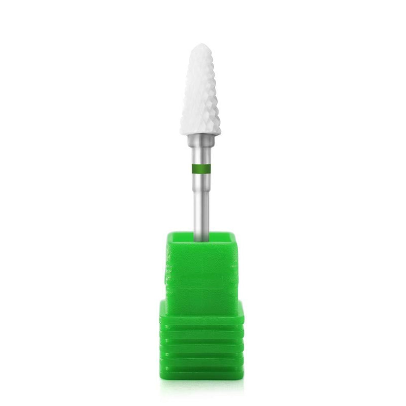 Rolabling Ceramic Nail Drill Bit White Flame Nail Drill Bit for Electric Drill Manicure Machine Nail Salon Tool (Coarse Green) Coarse Green - BeesActive Australia