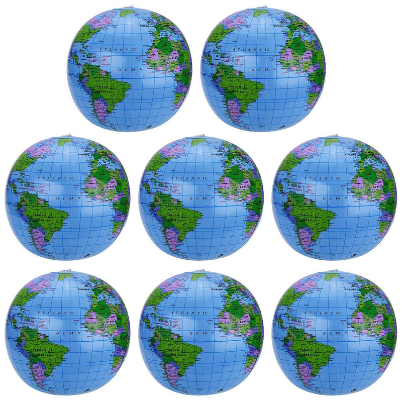 [AUSTRALIA] - Pangda 8 Pack Inflatable Globe PVC World Globe Inflatable Earth Beach Ball for Beach Playing or Teaching, 16 Inch 