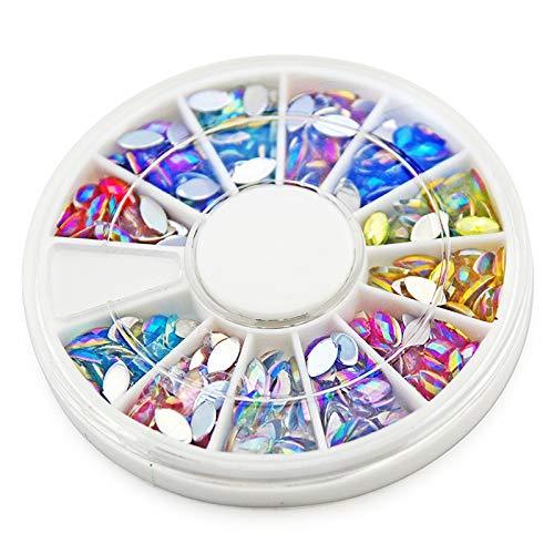 AB Colorful Nail Rhinestones Acrylic Nail Art Decoration Glitter Crystal 3D DIY Nail Art Tips Accessories Tools (Size-6) - BeesActive Australia