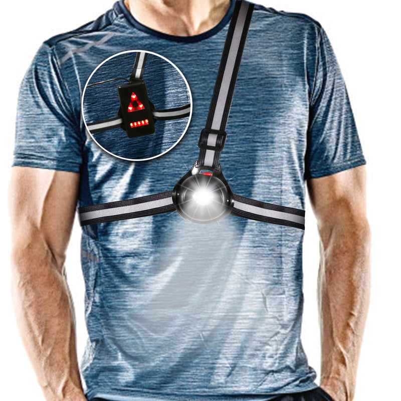 ALOVECO Outdoor Night Running Lights LED Chest Light Back Warning Light with Rechargeable Battery for Camping Hiking Running Jogging Outdoor Adventure (90° Adjustable Beam) - BeesActive Australia