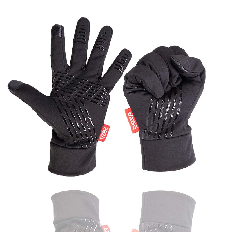 [AUSTRALIA] - VEBE Lightweight Winter Gloves Touch Screen Cold Weather Running Gloves Waterproof & Windproof Driving Biking Cycling Workout Gloves for Men & Women Black Large 