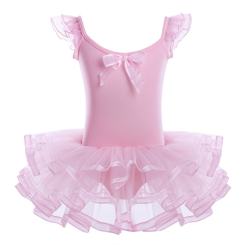 [AUSTRALIA] - iiniim Girls Ballet Tutu Dress Leotard Skirt Ballerina Dancewear Skating Clothes Kids Outfit 5 / 6 Pink #2 
