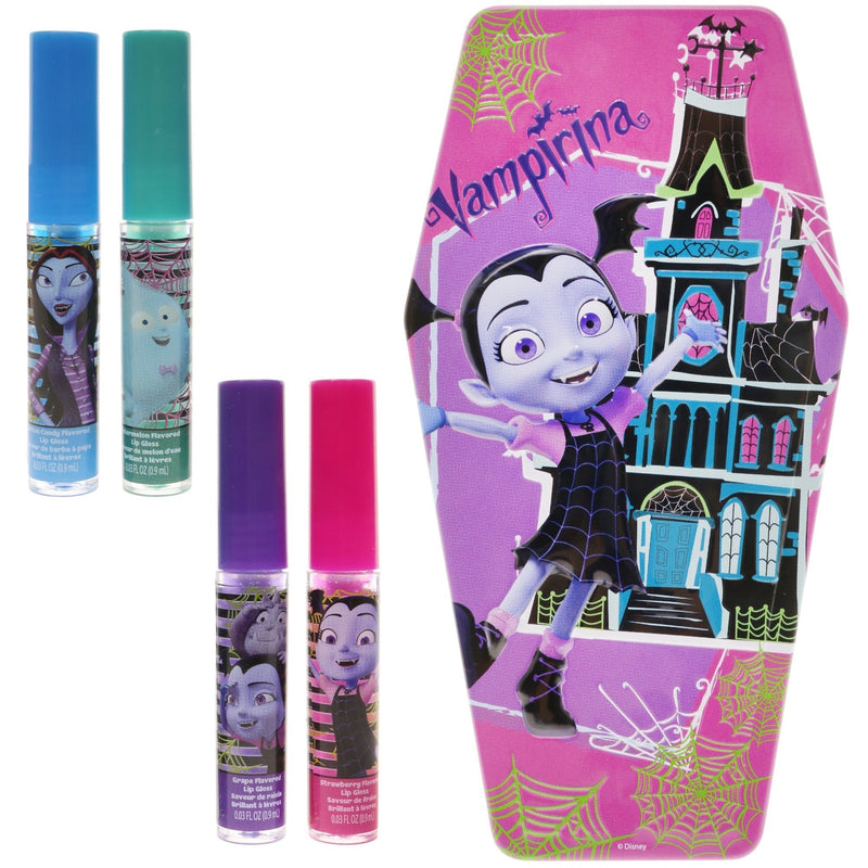 TownleyGirl Vampirina Super Sparkly Lip Gloss Set for Girls, with 4 Fruity Flavors and Decorative Coffin Case - BeesActive Australia