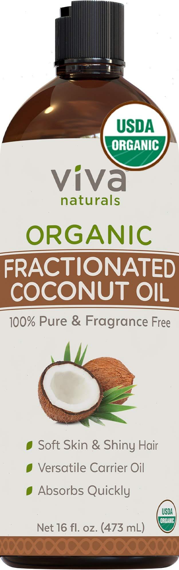 Viva Naturals, Organic Fractional Coconut Oil,Non-Greasy & Fragrance-Free for Hair, Skin And Versatile Carrier Oil - 16 fl oz. - BeesActive Australia
