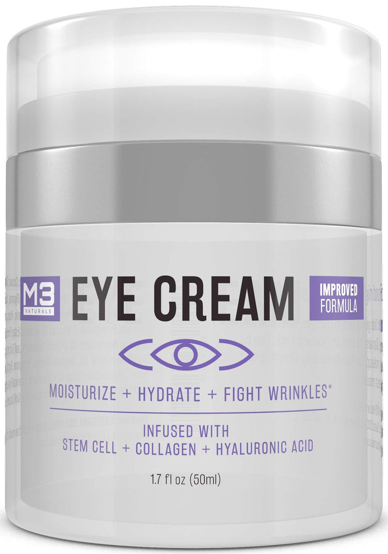 M3 Naturals Eye Cream with Collagen, Hyaluronic Acid & Stem Cell - Made in USA - Anti Aging Under Eye Cream for Dark Circles and Puffiness - Bags, Fine Line, Wrinkle & Puffy Eyes Treatment 1.7 oz - BeesActive Australia