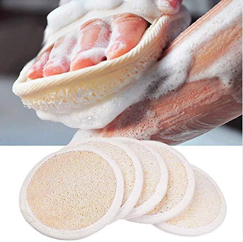 Loofah Pads (Pack of 5) - Exfoliating Scrubbing Sponges - Natural Luffa Material - Essential Skin Care Product - for Shower/Bath - Fibrous Texture - Perfect for Face/Body Wash - Wet It and Apply Soap 5 Pack - Luffa - BeesActive Australia