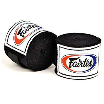 [AUSTRALIA] - Fairtex Elastic Cotton Handwraps HW2-120 and 180"- Full Length Hand Wraps. Many Colors Black 180 inches 