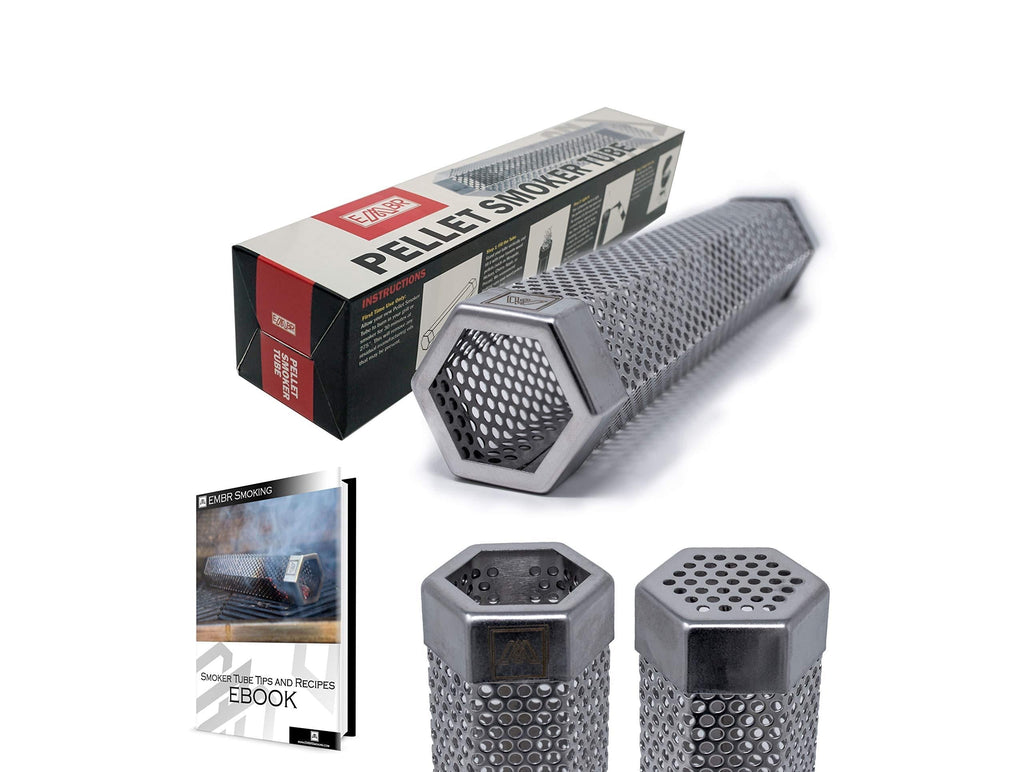 [AUSTRALIA] - Premium Hexagon Wood Pellet Smoker Tube 12" | Great For Any Grill | Hot and Cold Smoking | 5+ Hours of Billowing Smoke Stainless Steel 
