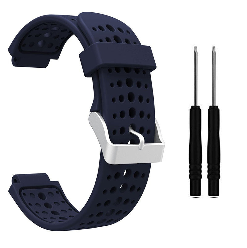 HWHMH 1PC Replacement Silicone Bands with 2PCS Pin Removal Tools for Garmin Forerunner 220/230/235/620/630/735XT (No Tracker, Replacement Bands Only) Pure color: Navy - BeesActive Australia