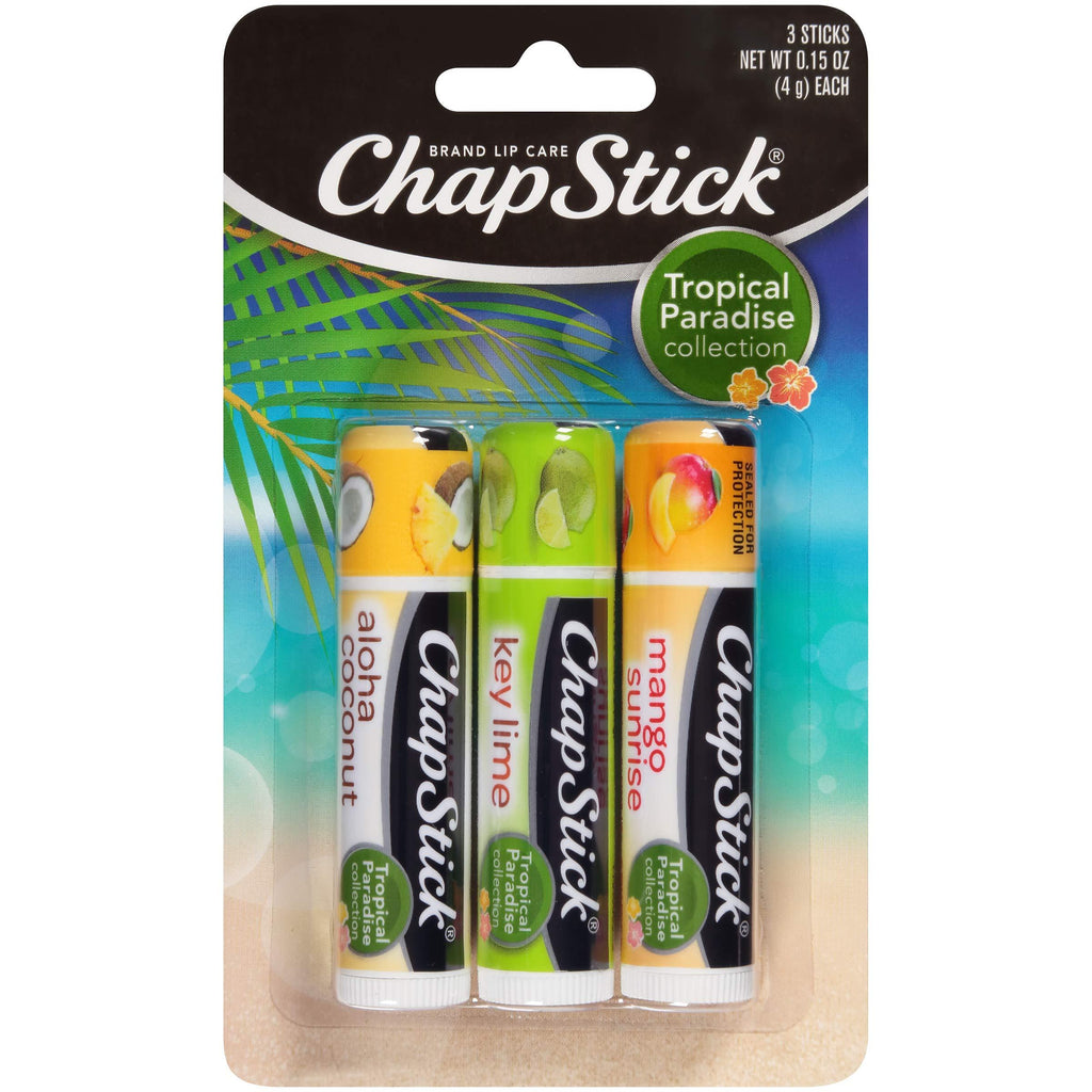 Chapstick Tropical Paradise Collection Lip Care, 0.15 Ounce, 3 Count - BeesActive Australia