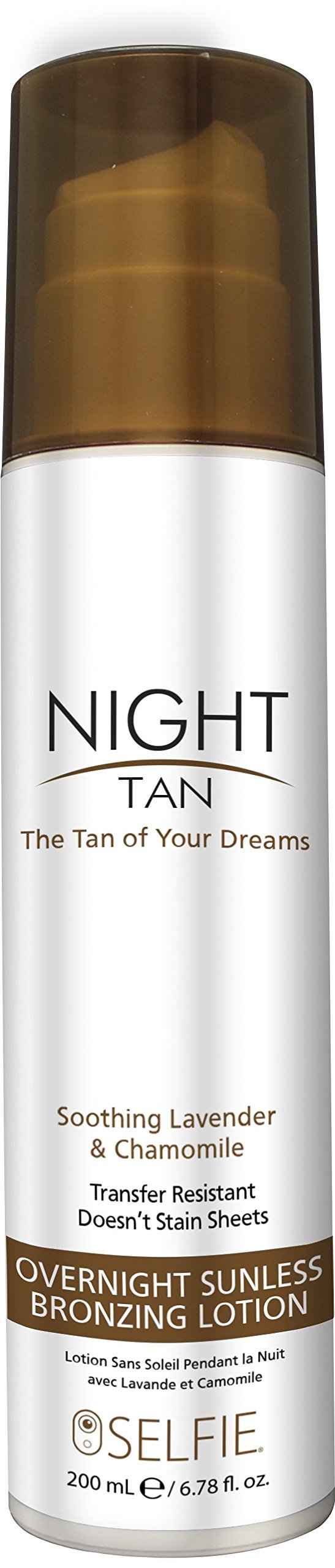 Selfie Night Tan Overnight Sunless Lotion "The Tan of Your Dreams" (Beach Bronze) Transfer Resistant - Infused With Soothing Lavender & Chamomile, Formulated For All Skin Types, 6.78 oz - BeesActive Australia