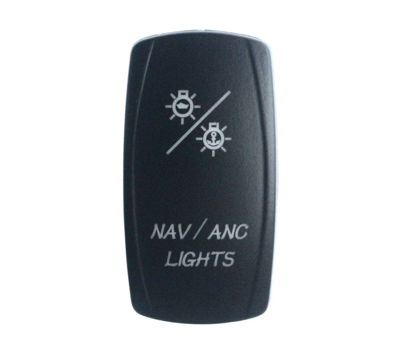 [AUSTRALIA] - BANDC NAV/ANC Lights Rocker Switch On-Off-ON Blue LED Dpdt/7 pins 12v/24v Waterproof IP 66 Marine Boat Car 
