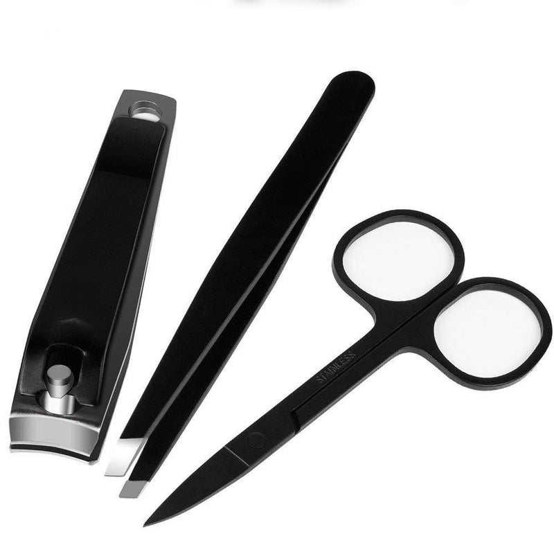 3 pcs Premium Nail Clippers Set, Fingernail and Toenail Clipper Cutter for Men and Women, Manicure with Slanted Tip Tweezers, Eyebrow Scissors, Stainless Steel Sharp Eyebrow Tool Kit - BeesActive Australia