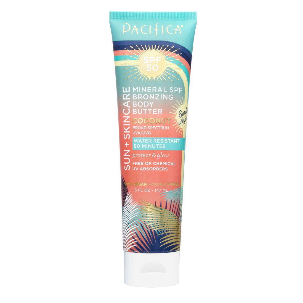 Pacifica Beauty Sun + Skincare Mineral SPF 50 Bronzing Body Butter, Coconut, 5 Fl Oz - BeesActive Australia