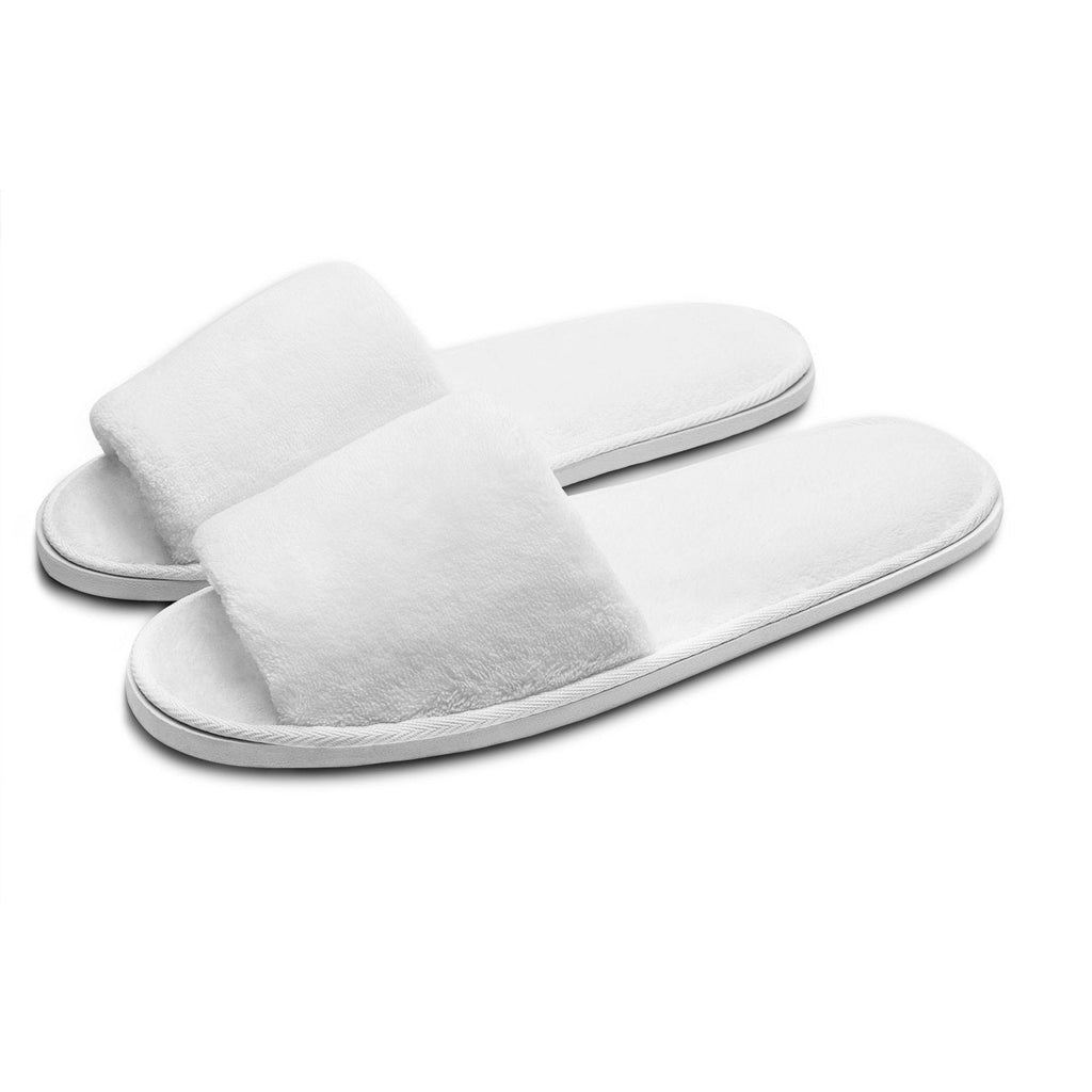 echoapple 5 Pairs of Deluxe Open Toe White Slippers for Spa, Party Guest, Hotel and Travel (Medium, White-5 Pairs) 5.5-8.5 Women/5-7 Men - BeesActive Australia