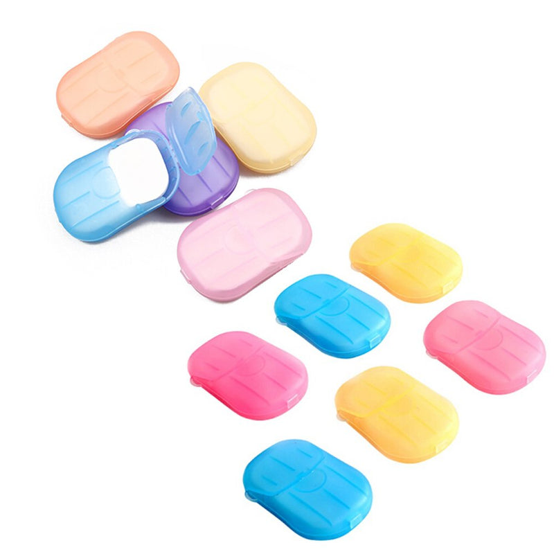 TXIN 200 Sheets (10 Boxes) Disposable Hand Washing Cleaning Paper Soap Flakes Mini Bath Slice Sheets Scented Foaming Paper Soap for Travel Camping Hiking - BeesActive Australia