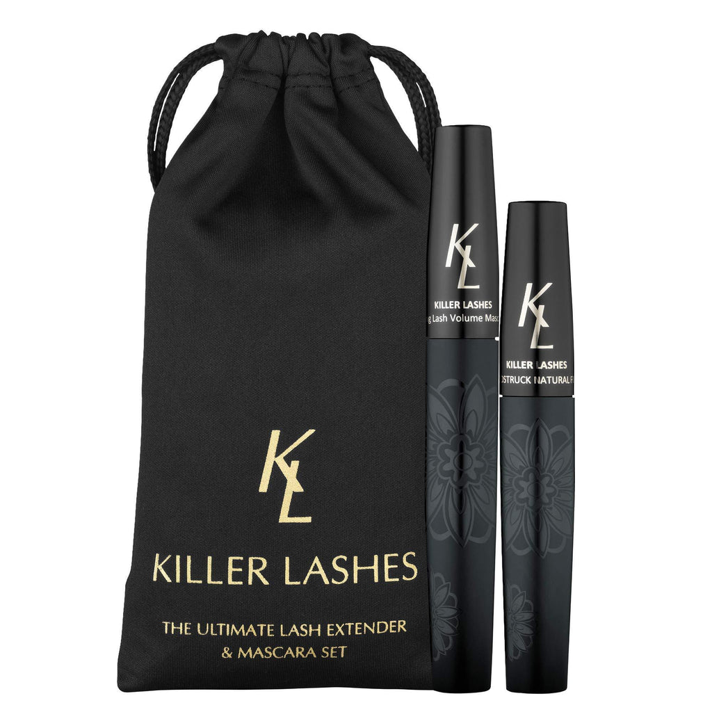 KL Killer Lashes Mascara Black and Ultimate Fiber Lash Extender for Fuller Longer Lashes Set Black Mascara and Lash Extender - BeesActive Australia