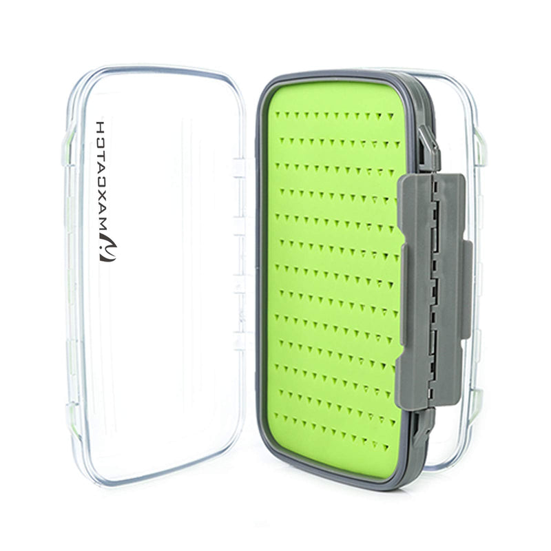 M MAXIMUMCATCH Maxcatch Fly Fishing Box Two-Sided Waterproof Easy Grip Foam Jig Fly Box Multiple Sizes Silicone Insert Large-5.9''x 3.8''x 1.77'' - BeesActive Australia