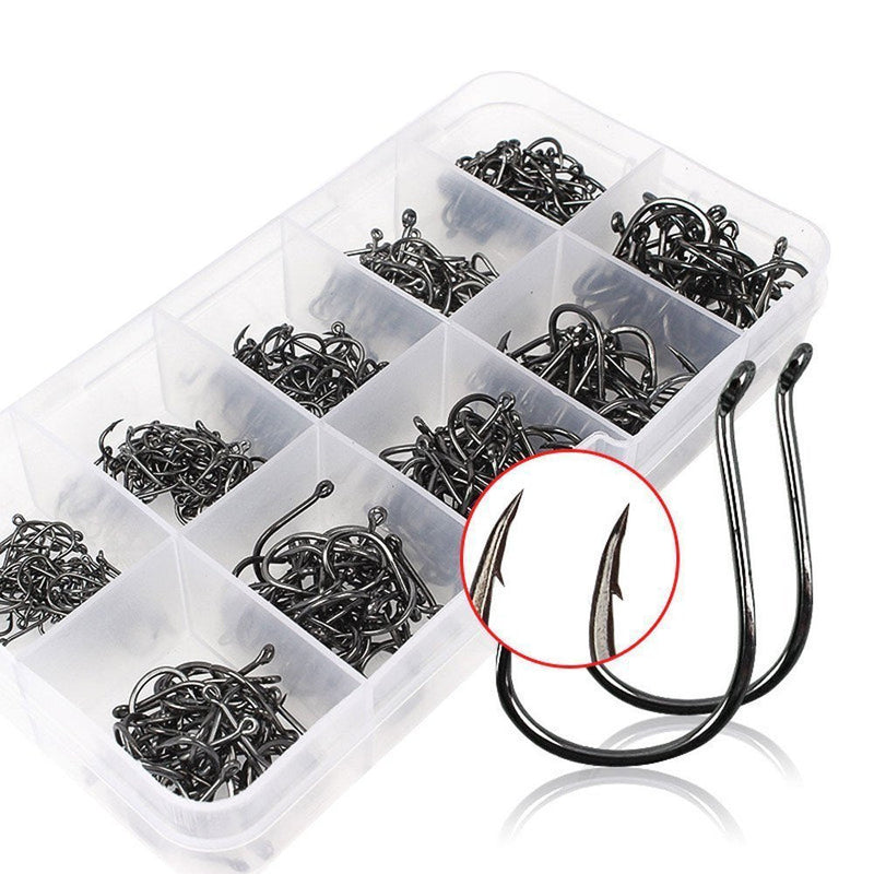 Lyu Bao 500pcs 10 Different Sizes Fishing Hooks Fish Hooks Fishhooks Fishhooks Sharpened Sharp Fishing Fish Hook Tackle Lure Bait Set Kit - BeesActive Australia