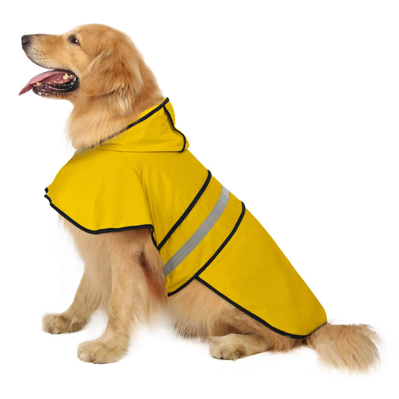 HDE Dog Raincoat Hooded Slicker Poncho for Small to X-Large Dogs and Puppies Yellow - BeesActive Australia