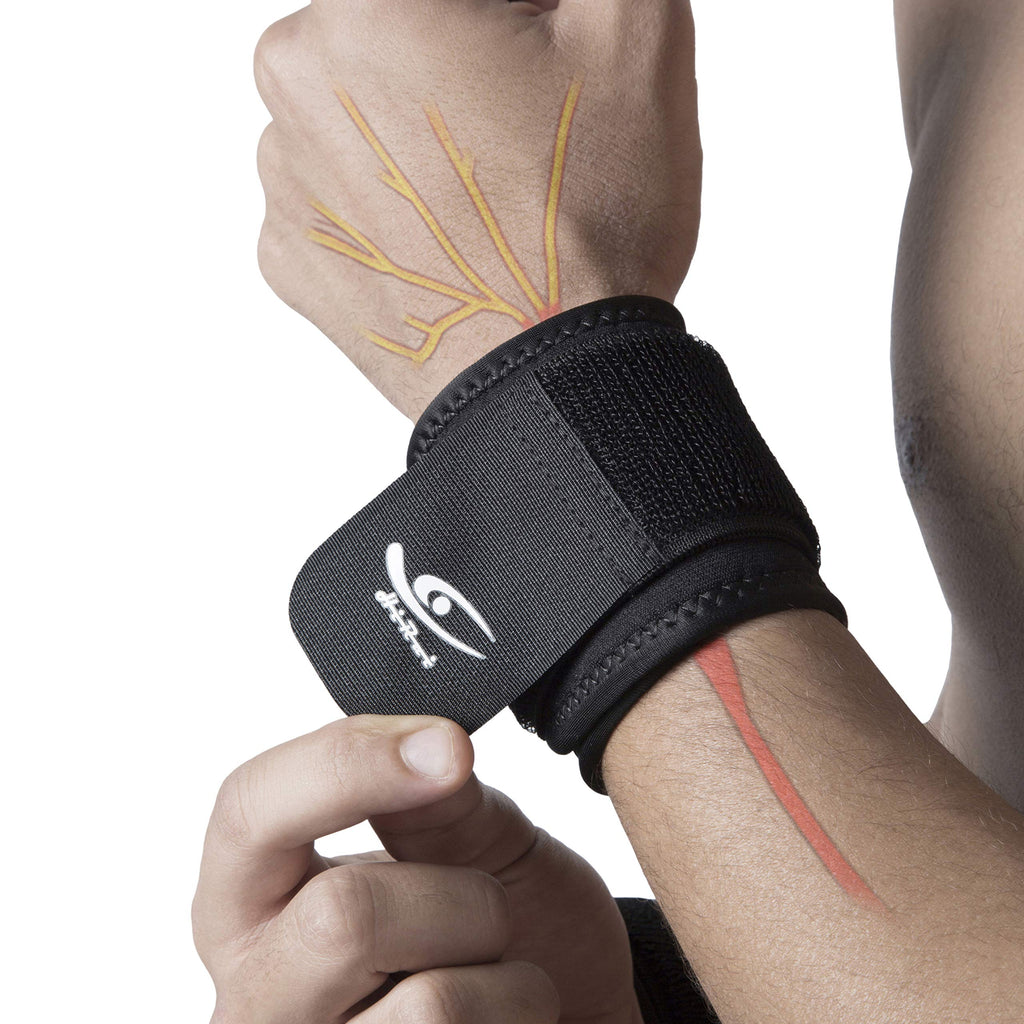 HiRui 2 PACK Wrist Compression Strap and Wrist Brace Sport Wrist Support for Fitness, Weightlifting, Tendonitis, Carpal Tunnel Arthritis, Wrist Pain Relief-Wear Anywhere-Unisex,Adjustable - BeesActive Australia