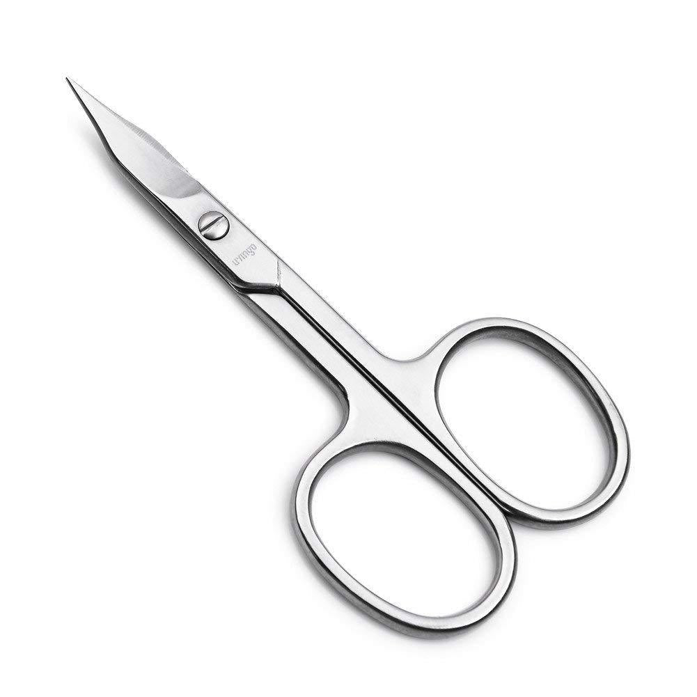 LIVINGO Premium Manicure Nail Scissors Multi-purpose Stainless Steel Cuticle Pedicure Beauty Grooming Kit for Eyebrow, Eyelash, Dry Skin Curved Blade 3.5 inch - BeesActive Australia
