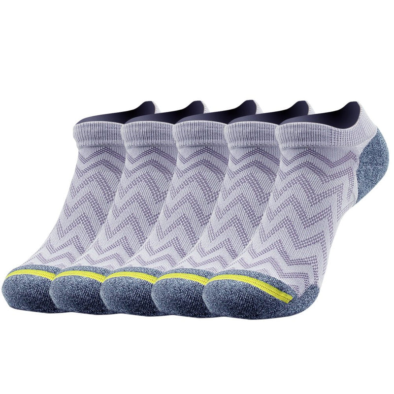 Running Bamboo Fiber Socks, Gmark Unisex Ultimate Dry Cushioned Low Cut Socks 1,3,5 Pairs Large 5 Pairs-light Purple-female - BeesActive Australia