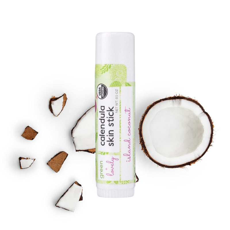 Calendula Skin Stick, Island Coconut. Moisture Stick. Organic Lotion Bar. Moisturizing Ointment Salve. Multipurpose Skin Cream - 0.5 oz. (2 tube set) 2 tube set - BeesActive Australia