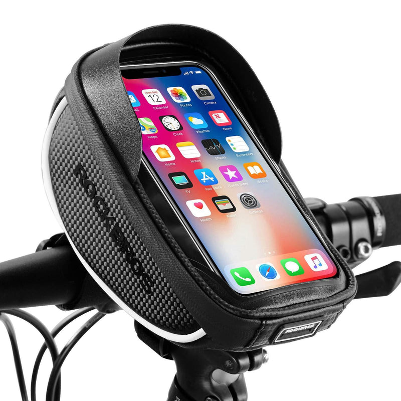 ROCKBROS Bike Phone Mount Bag Bike Front Frame Handlebar Bag Waterproof Bike Phone Holder Case Bicycle Accessories Pouch Sensitive Touch Screen Compatible with iPhone 11 XS Max XR 8 Plus Below 6.5" - BeesActive Australia