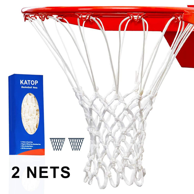 KATOP Basketball Net,Replacement Heavy Duty Outdoor Indoor All Weather Thick Nets 12 Loops 2 PCS-WHITE - BeesActive Australia