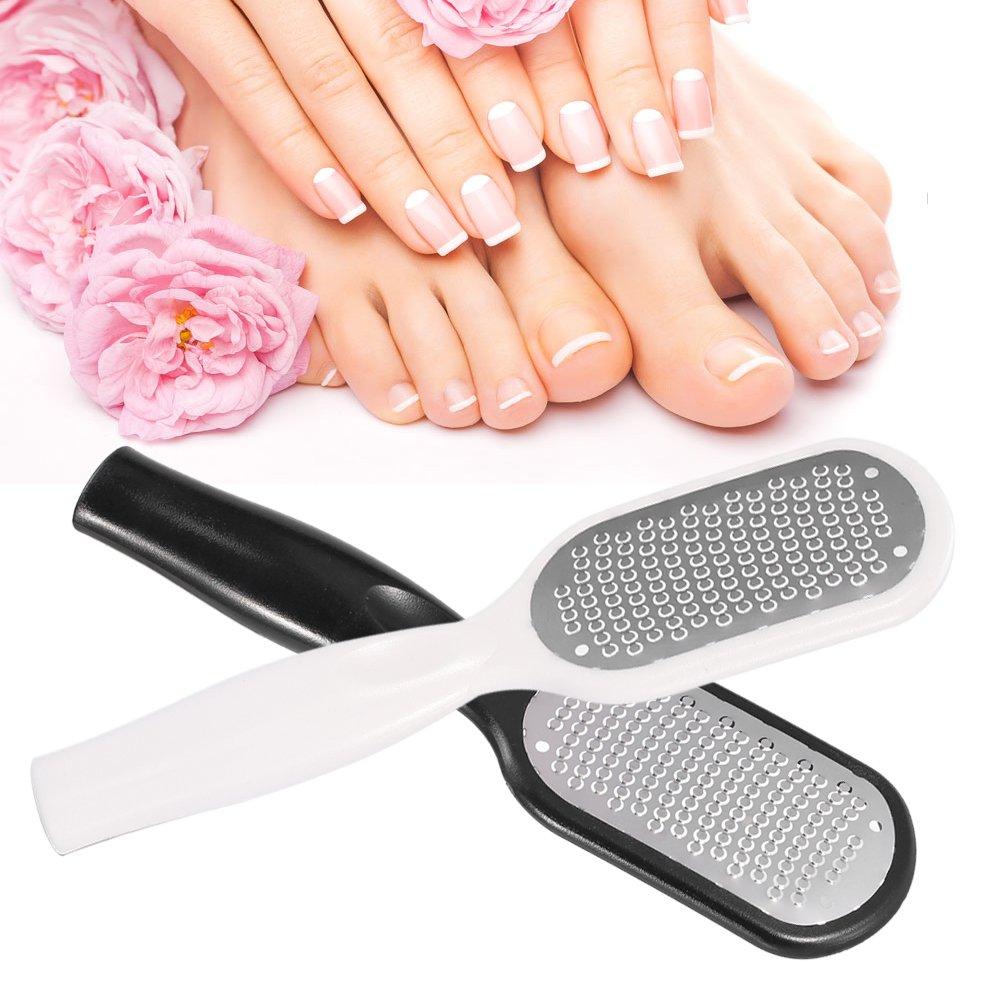 Pedicure Foot File Callus Remover, Stainless Steel Foot Scraper Pedicure Scraper for Remove Hard Skin and Cracked Skin and Callus, Wet and Dry Feet Use(White) White - BeesActive Australia