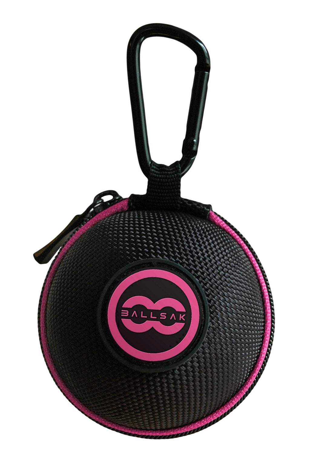 [AUSTRALIA] - Ballsak Sport - Pink/Black - Clip-on Cue Ball Case, Cue Ball Bag for Attaching Cue Balls, Pool Balls, Billiard Balls, Training Balls to Your Cue Stick Bag Extra Strong Strap Design! 