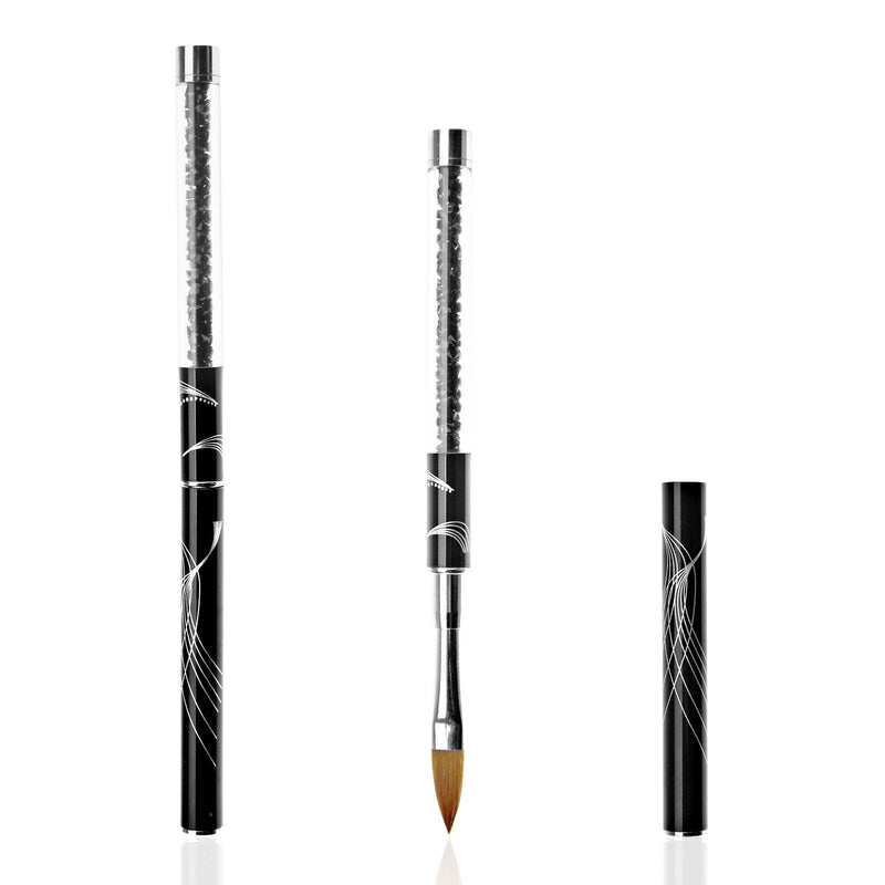 Nail Art Brushes Black Tips UV Gel Crystal Marble Sable Nylon Acrylic Painting Drawing Pen Polish Brush Manicure Pen Tool - BeesActive Australia