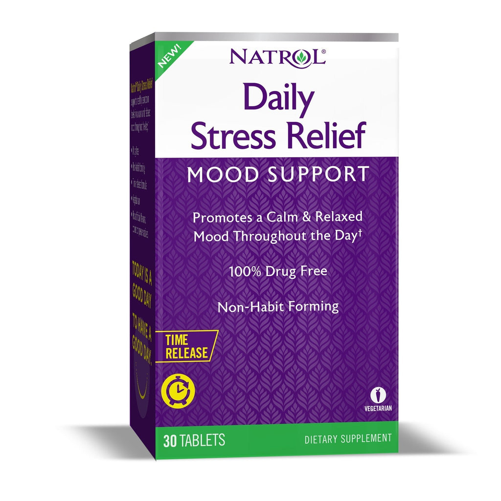 Natrol Daily Stress Relief Mood Support Time Release Tablets, Promotes a Calm and Relaxed Mood, Supports Healthy Serotonin Levels, 100mg, 30 Count - BeesActive Australia