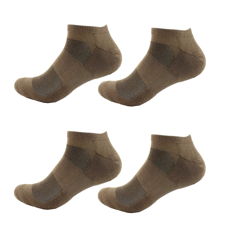 Men's Rayon from Bamboo Fiber Colored Sports Superior Wicking Athletic Ankle Socks - 4 Pair Value Pack 6-10 Brown - BeesActive Australia