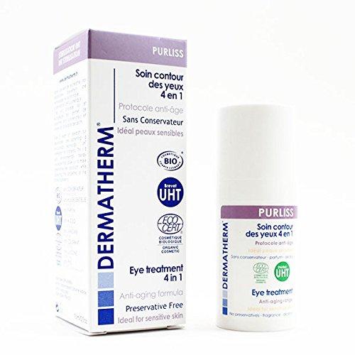 PURLISS Certified Organic Eye Care 4 in 1: Anti-wrinkle, Preventive and Corrective, Anti-Dark Circles, Anti-Bags with Healing Thermal Water. Made in France. 15ml/0.5fl oz - BeesActive Australia