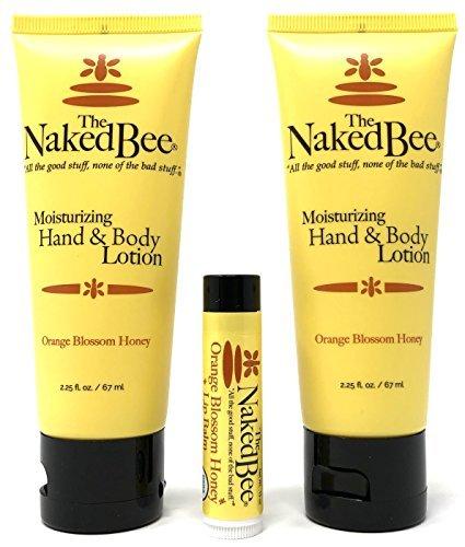 The Naked Bee Orange Blossom Honey Lotion and Lip Balm Set, Hydrating, Moisturizing, and Natural Skin Care Products Cruelty Free 2 Lotions & 1 Lip Balm - BeesActive Australia