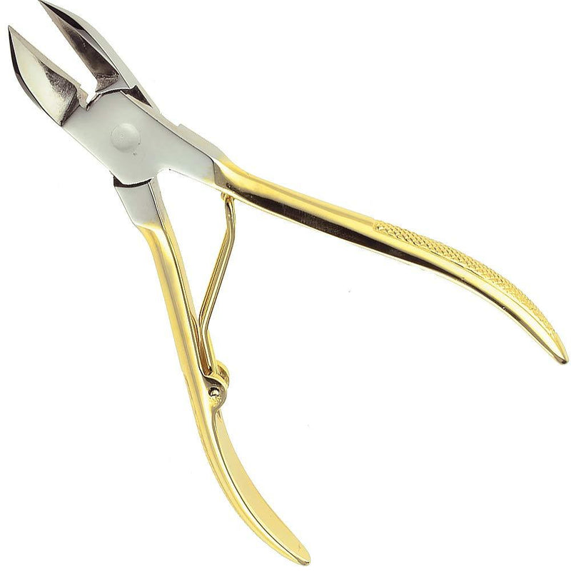 Camila Solingen CS11 Professional 4" Fingernail Toenail Nipper/Clipper/Cutter for Manicure/Pedicure. Heavy Duty Precision Super Sharp Curved Stainless Steel 15mm Blade from Solingen Germany (Gold) Gold - BeesActive Australia