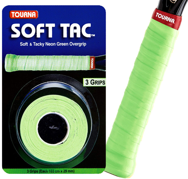 Tourna Soft Tac Neon Tacky Overgrip Neon Green - BeesActive Australia