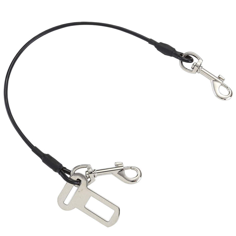 Mogoko Chew Proof Dog Car Seatbelt Safety Restraint Pet No-Chew Tether Cable Stainless Steel Dog Leashes Rope Puppy Vehicle Seat Belt with Double Clip and Latch Attachment 24.0 inch - BeesActive Australia