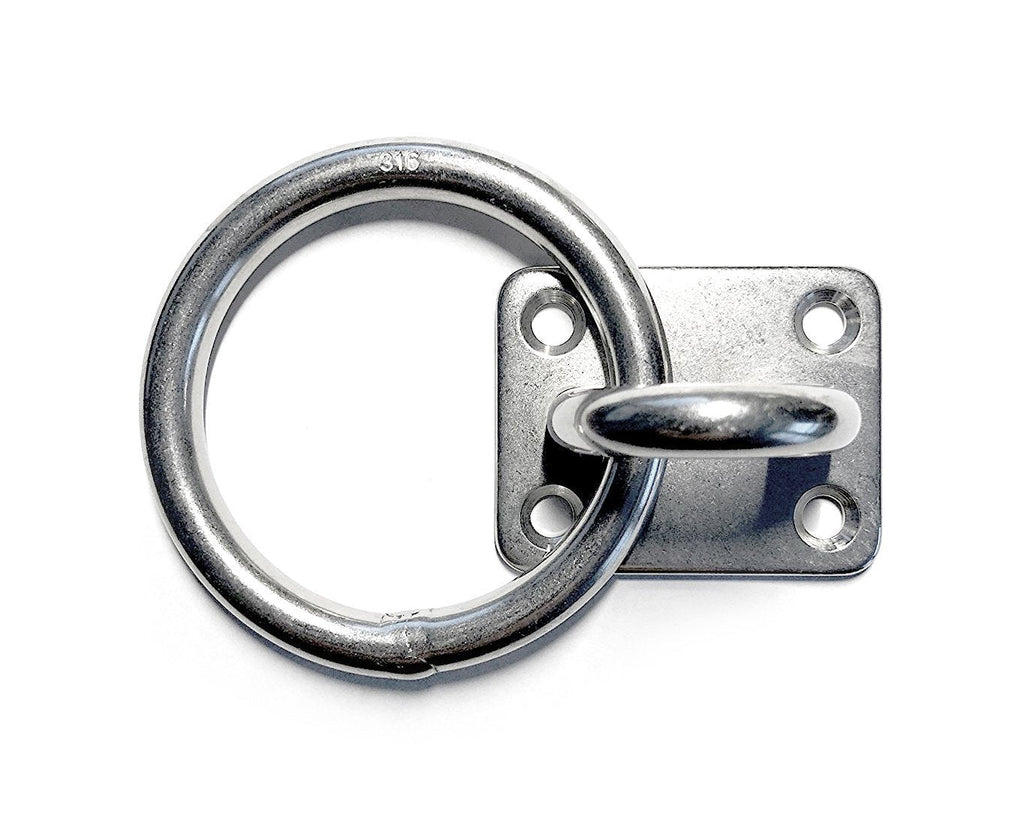 [AUSTRALIA] - Stainless Steel 316 Square Pad Eye with Ring 5/16" 8mm (50mm x 40mm) Marine Grade 