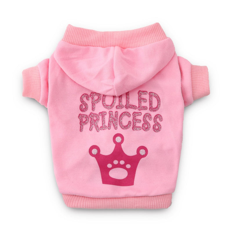 DroolingDog Dog Princess Shirts Pet Dog Clothes Dog Hoodie for Small Dogs Large (8.8lb-13.2lb) Pink - BeesActive Australia