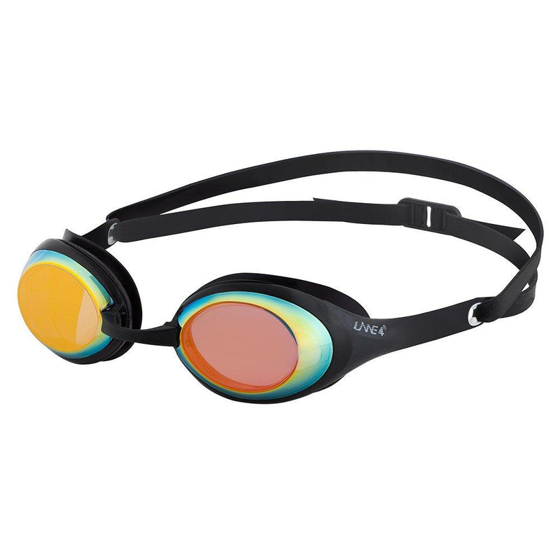 [AUSTRALIA] - LANE 4 Performance & Fitness Swim Goggle A941 - Patented TriFusion System Gaskets Mirror Lenses for Adults #94110 (Black) 